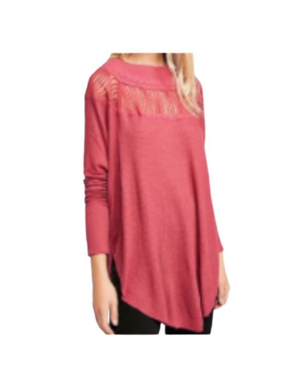 $78 NWT‎ Casual Free People Pink Thermal Long Sleeve dress Small Women's Fashion